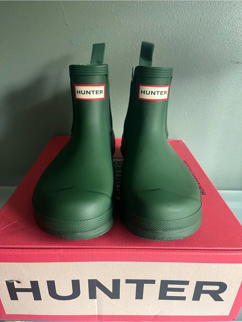 Hunter Green Chelsea Rain Boots
